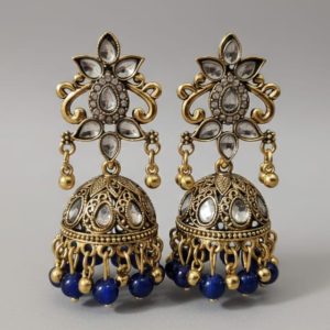Golden shade pure metal jhumka style earing