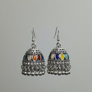 Silver Metal style multi moti Earing