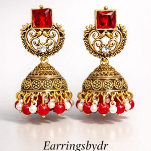 Golden Shade metal jhumka style earing